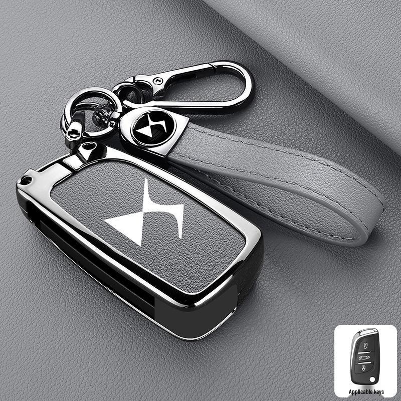 Custodia Chiavi DS7: Guscio Metallico DS4S con Fibbia e Catena per Telecomando Auto Intelligente DS5/DS6
