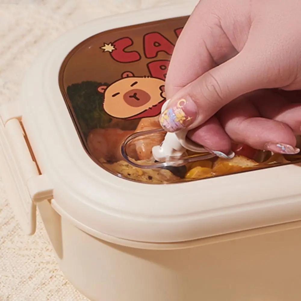 New Capybara Lunch Box Grid Leak Proof Meal Boxes Seal 1320ml Large Capacity Crisper for Outdoor Picnic School