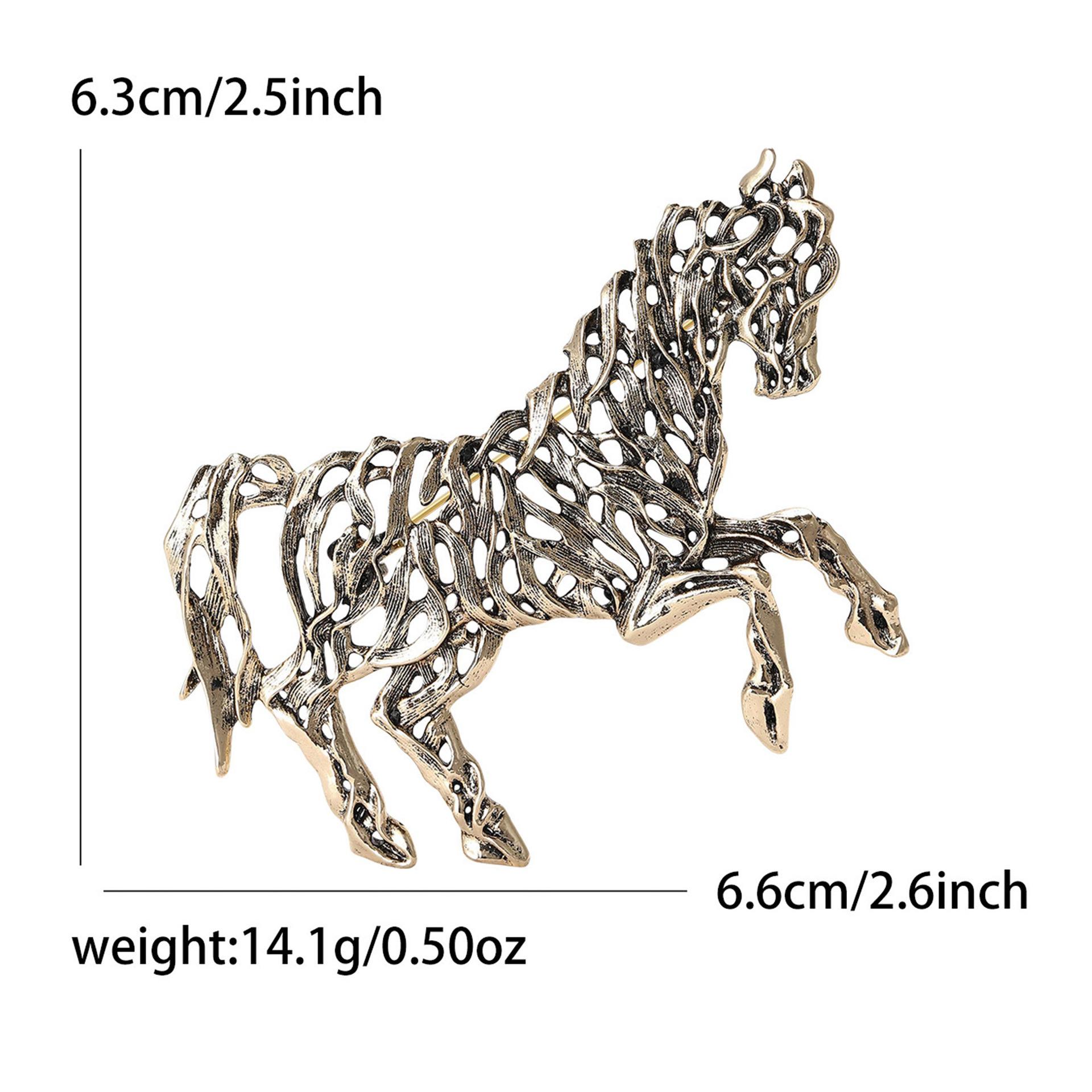 

New personalized forest style hollow horse animal new personalized forest style hollow horse animal brooch золотой