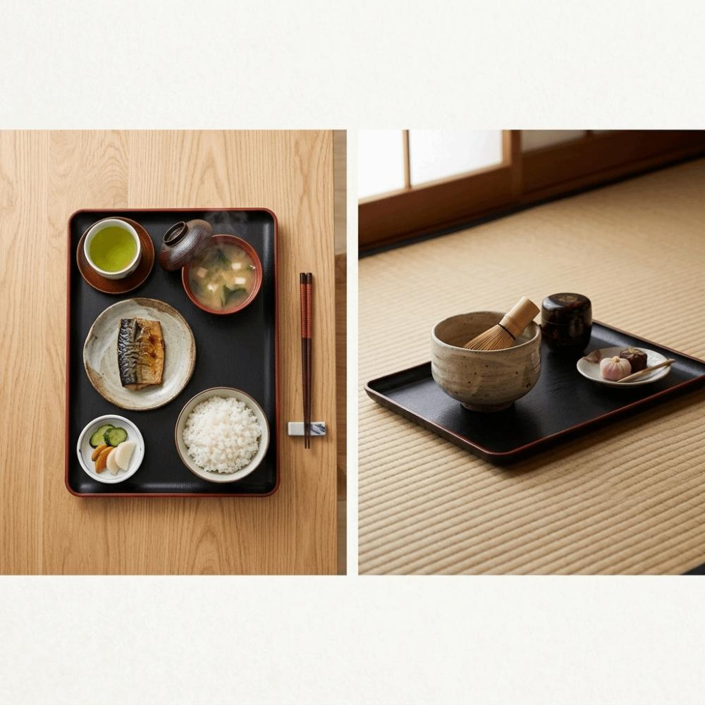Anti-slip Matte Food Carry Platter Rectangular Overall Dinner Service Tray  Beverage Placement