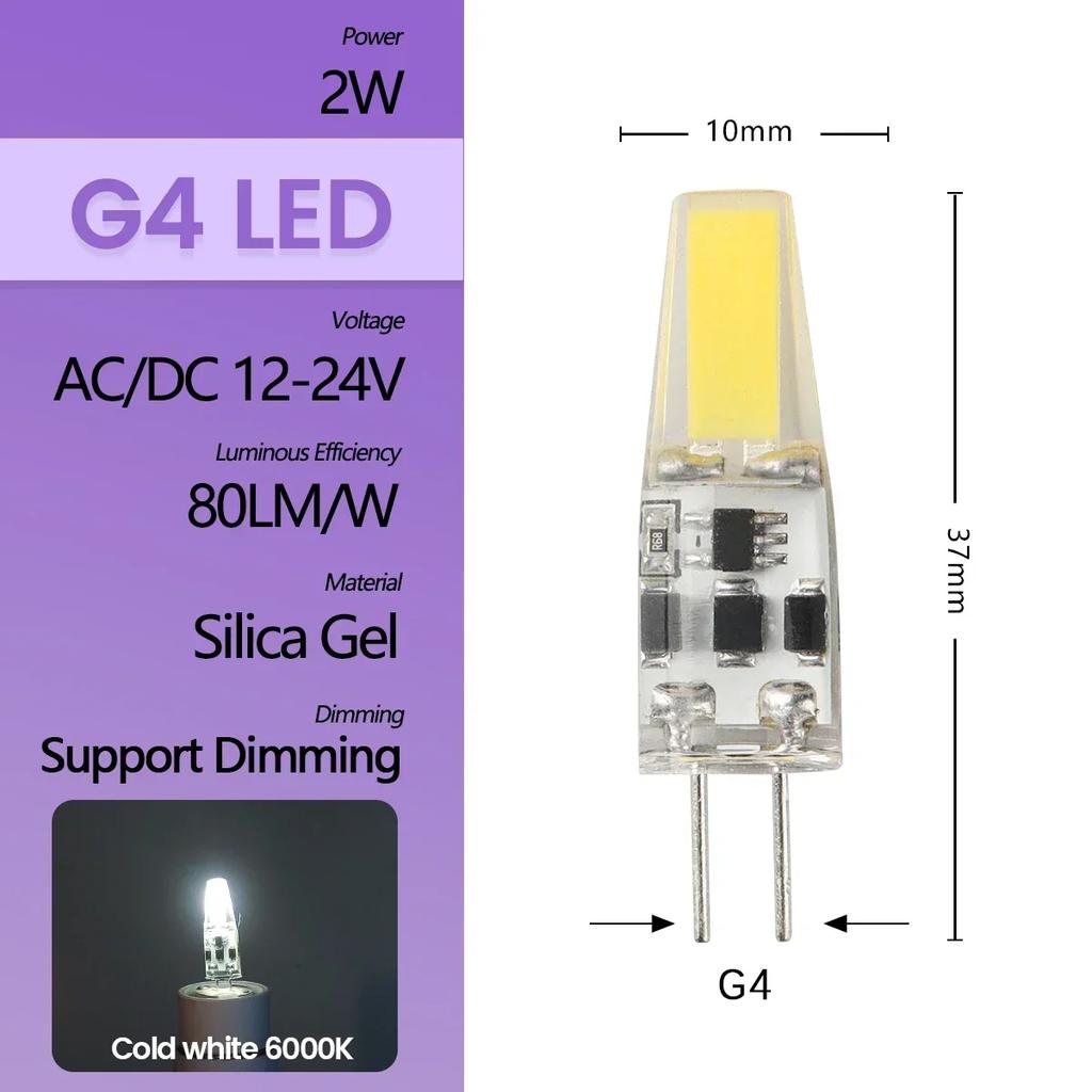 High Light LED MINI G4 AC DC 12V 24V Low Power 1.2W 1.4W 1.5W 2W 3W Efficiency Strobe Free for Crystal Chandelier Kitchen Toilet