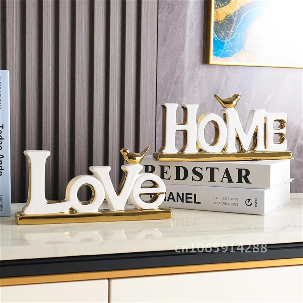 Modern Art Heart Shaped Minimalist Nordic Statue Living Love Electroplated DIY Room Ornament Sculpture Decoration Ceramic Table