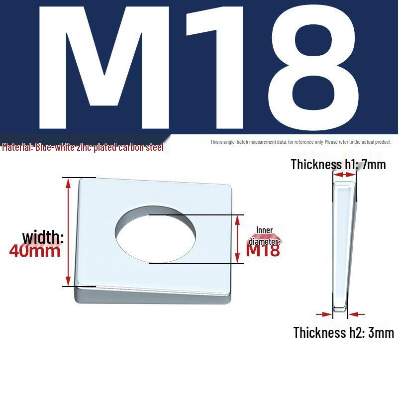 GB852 Blackened Square Bevel Washer for I-beam M6/M8/M20/M24/M30