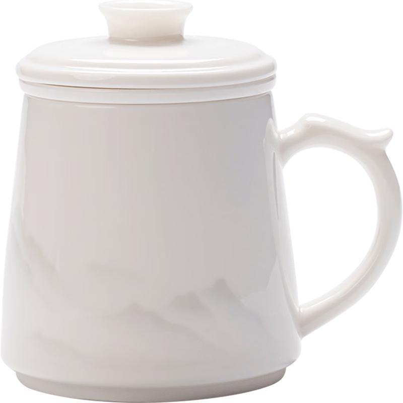 

Mutton-Fat Jade Ceramic Tea Infuser Mug