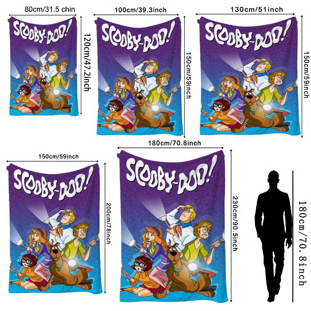Scoobydoo Gang Anime Printed Blanket Skinfriendly Soft Fleece Blanket For Outdoor Travel Lightweight Home Decor Holiday Gift