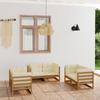 Day and Night - Day and Night Garden Furniture Set 6 Pieces and Cushions Solid Pine Wood