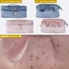 Mellbo Makeup Large Perfect for and Brush with Dividers and Small Adult Sparkling Star Blue Pouch, Capacity, Portable, Travel-Friendly, Cosmetics,
