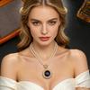 Long Exquisite Crystal Pendant Sweater Necklace for Women, High-End Elegant Versatile Fashion Sweater Chain Jewelry