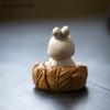 Chinese Yixing Purple Clay Tea Pet Lucky Rabbit Cabbage Model Ornaments Handmade Sculpture Tea Figurine Craft Tea Set Decoration