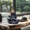 Bruciatore di Incenso a Reflusso Effetto Cascata Porta Incenso Zen Cascata Rocciosa Bruciatore di Coni di Incenso per Casa Ufficio Meditazione