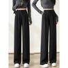 Spring Black Suit Wide-leg Trousers High-waist Slim Straight Trousers Drape New Fashion Casual Trousers