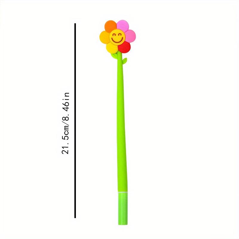 Back To School Season 48pcs 0.5mm Soft Glue Colored Flowers Shaking Neutral Pen Korean Version Fresh Gift Pen Cute Styling Pen Black Pen