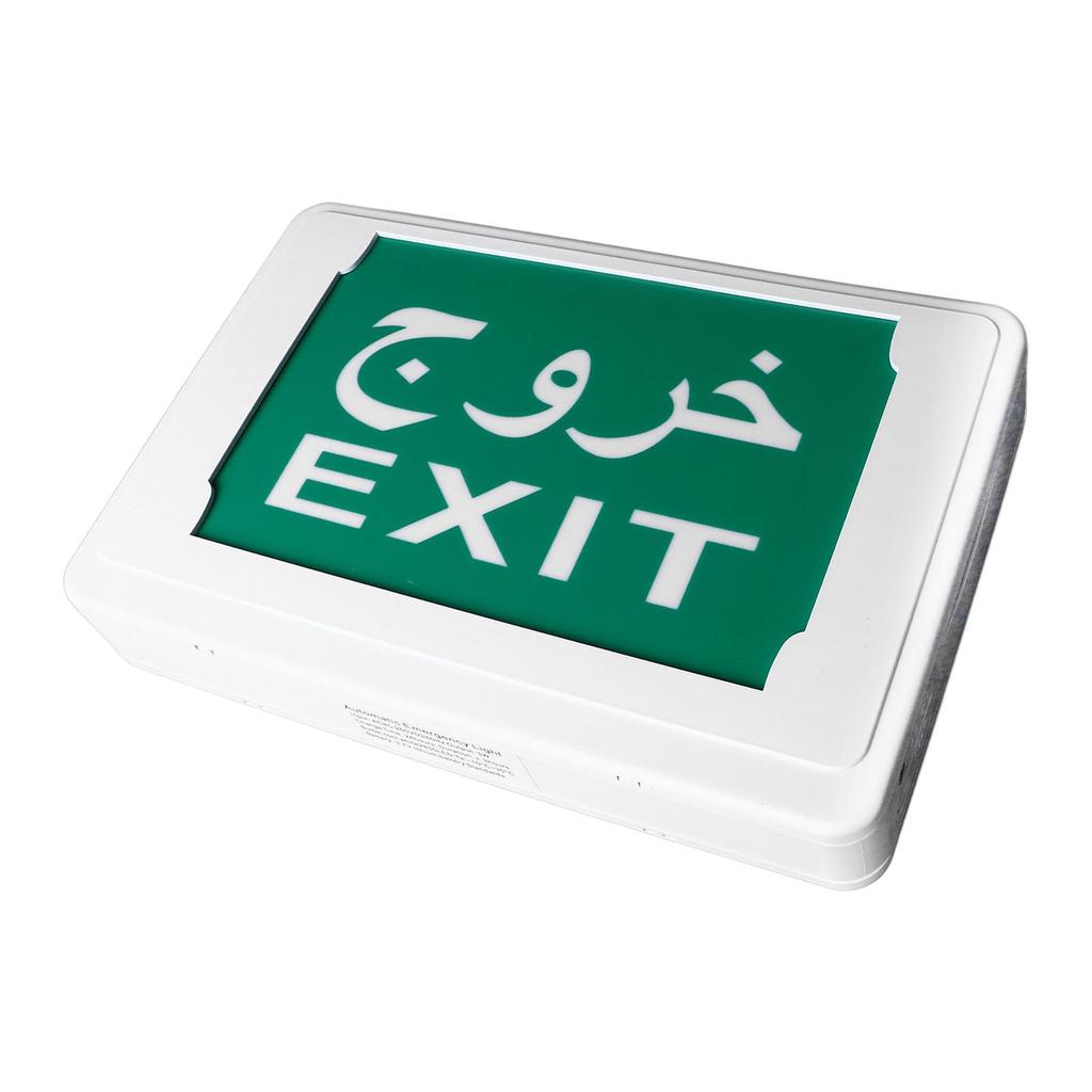 Exit Indicator Light Wall Mounted Green LED Safety Exit Sign Emergency Lamp Built In Battery AC85‑265V
