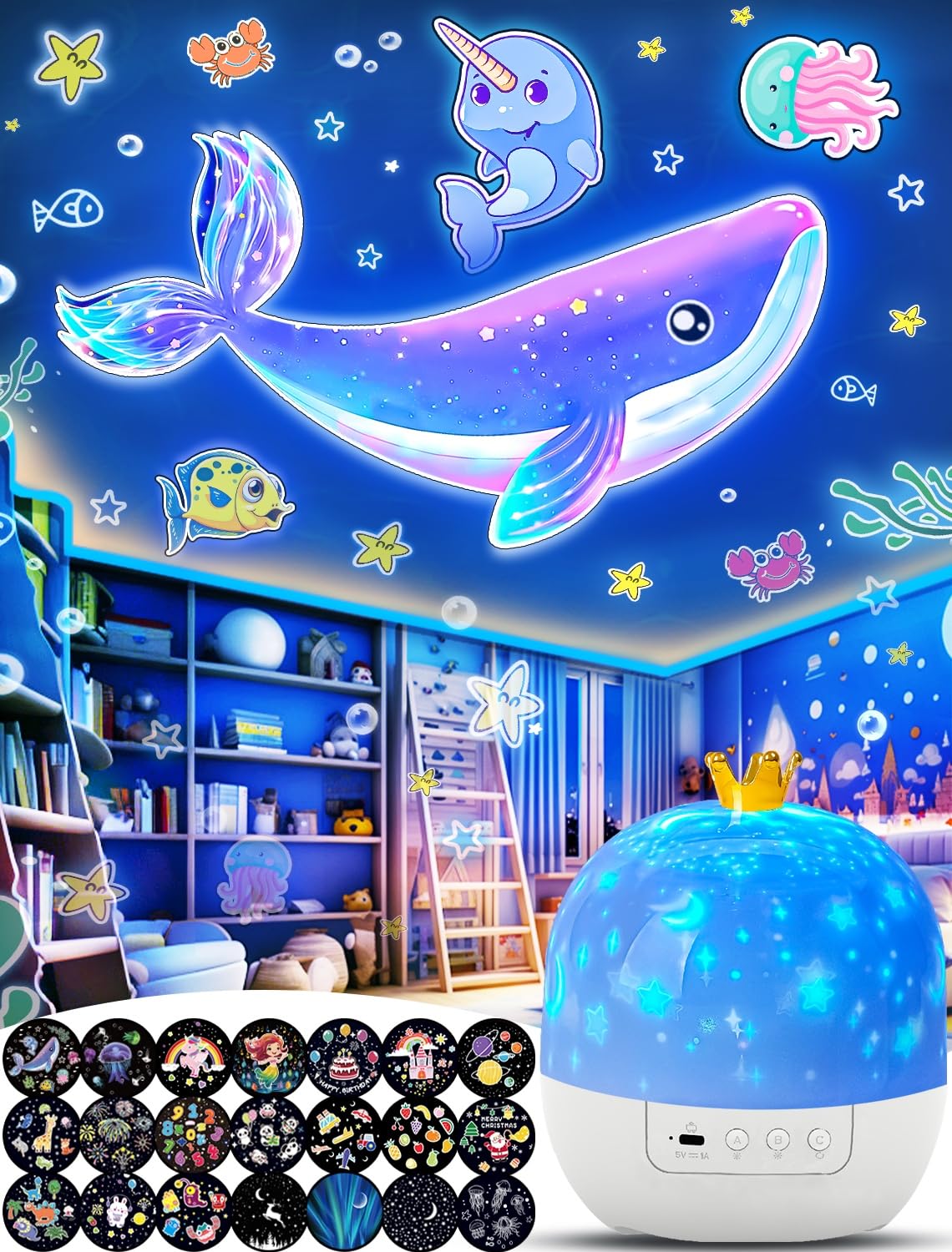 

21 types of film projections, home planetarium, popular with children, realistic starry sky, constellations, stars, moon, night light, sleep light, be