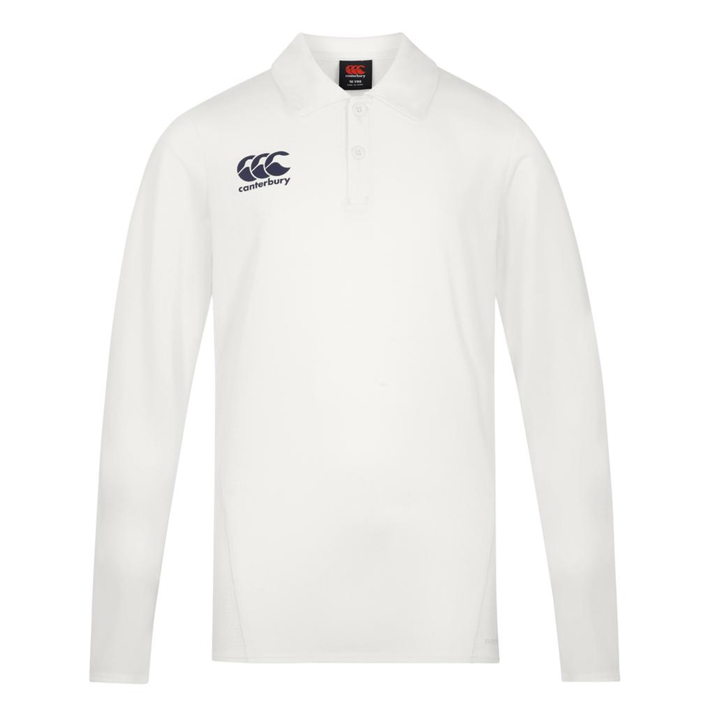 canterbury Childrens/Kids Set-in Regular Long-Sleeved Cricket Polo Shirt