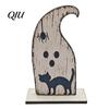 Creative Office Desk Ornaments Cute Halloween Black Cat Pumpkin Skull Decor, Vintage Boo Wooden Retro Home Decor Signs, Tabletop Decoration