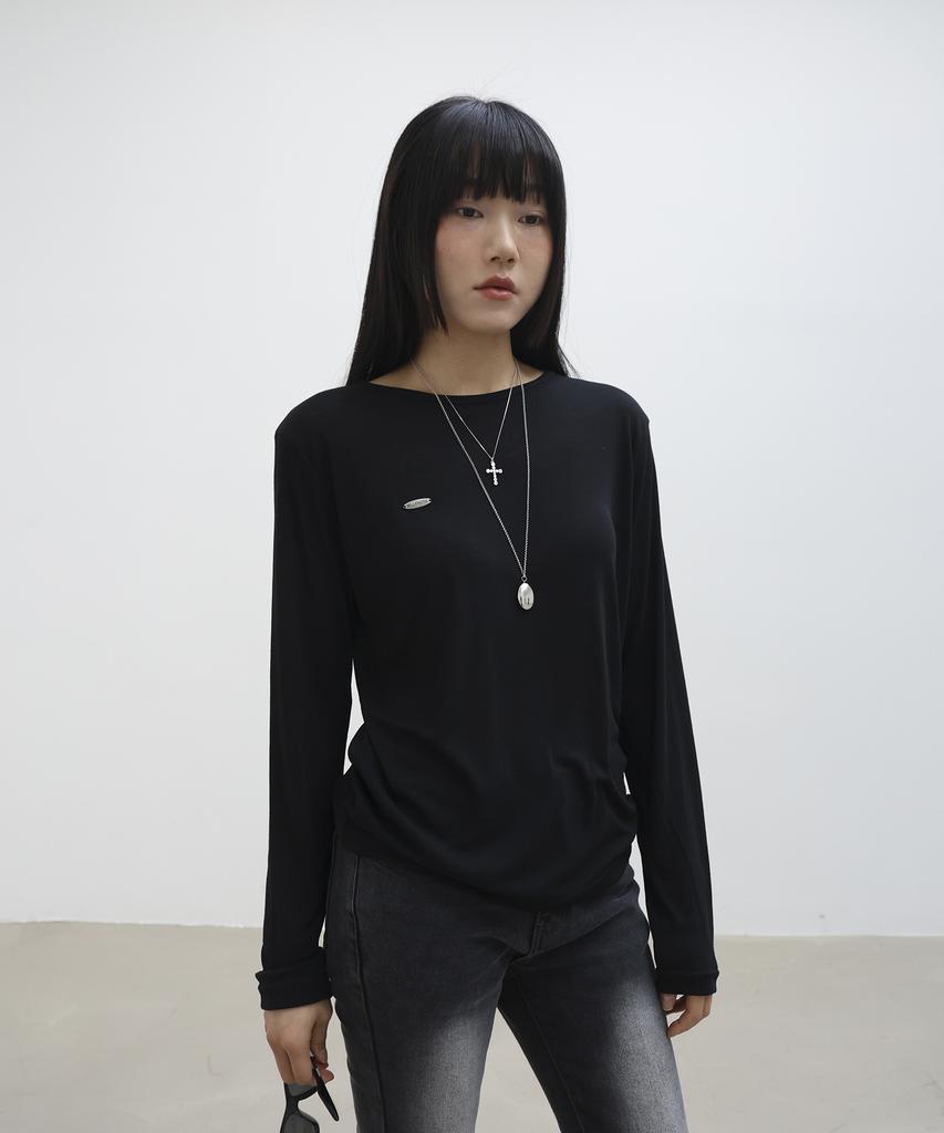Millieonkoleu Soda Loose Fit Long Sleeve T-Shirt_Black