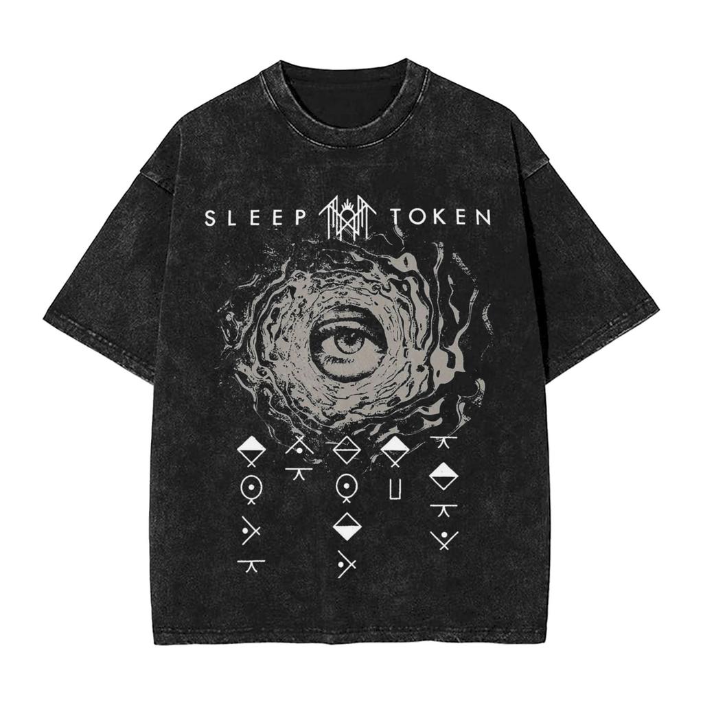 Sleep Rock Music Tokensd Even In Arcadia T Shirt Hip Washed Short Sleeve High Street T-Shirt Fashion for Men Women