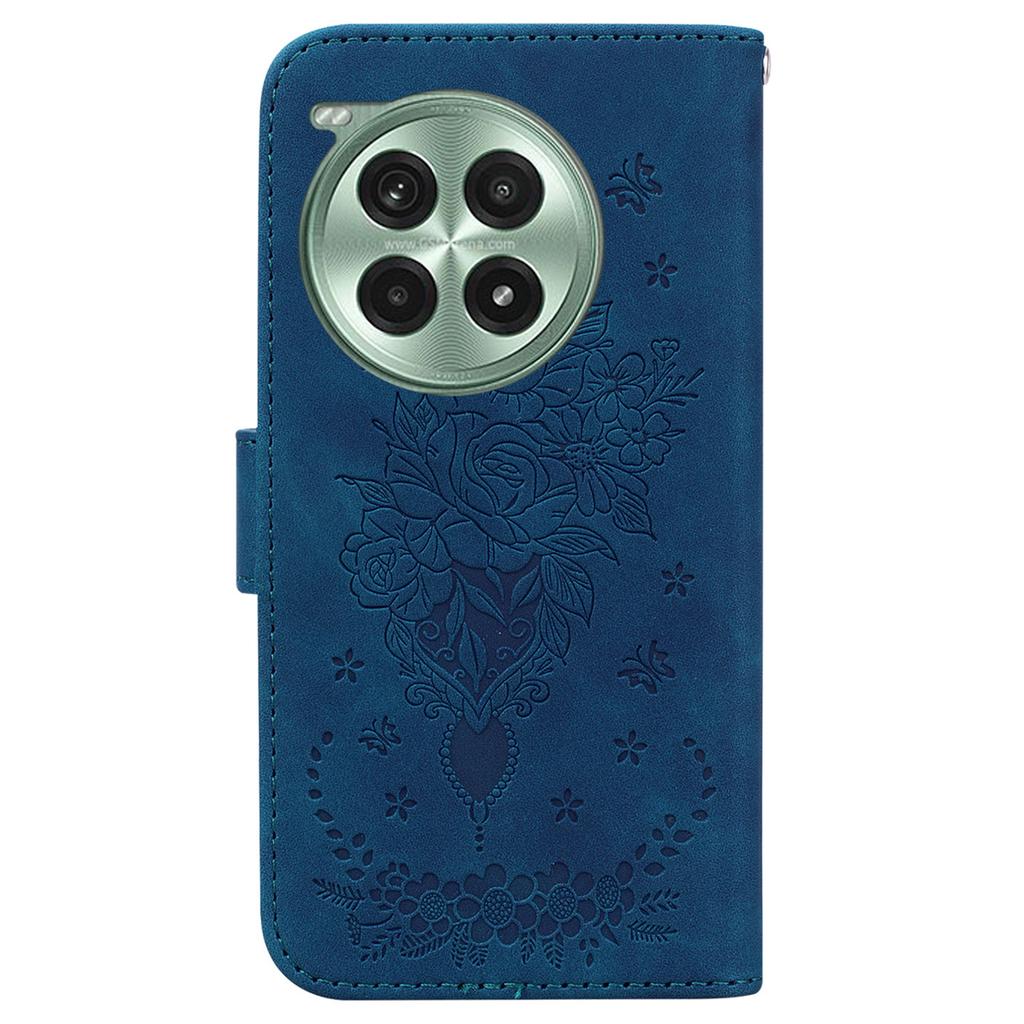 For OnePlus Ace 3 Pro 5G Case PU Leather Wallet Phone Cover Butterfly Flower Imprint