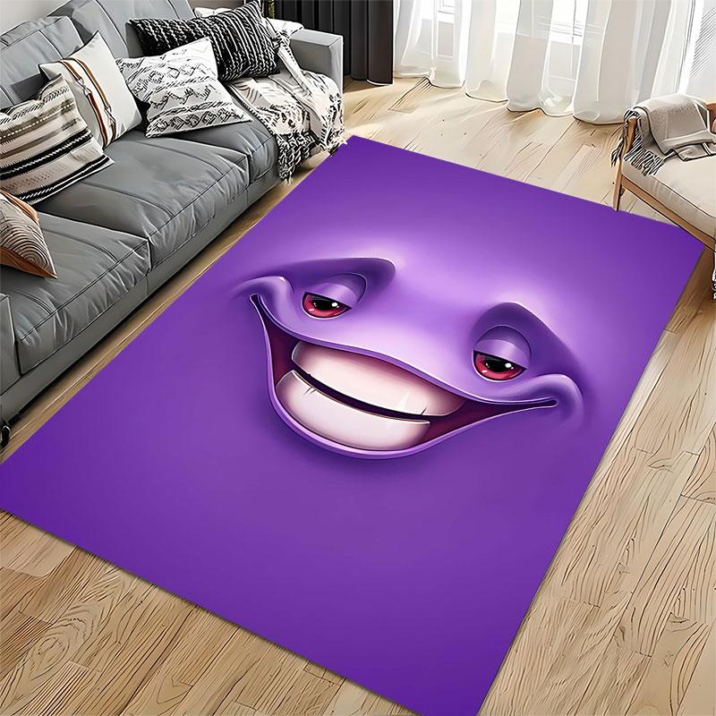 Purple Smiling Face Design suitable as a non-slip mat for the living room or bedroom sofa