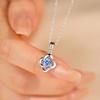 S925 Silver Lucky Clover Necklace Female, Japanese and Korean Simple Student Mori Flower Pendant Collarbone Chain Neck Chain Jewelry Gift