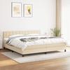 3140406 vidaXL Lit à sommier tapissier avec matelas Crème 200x200 cm Tissu