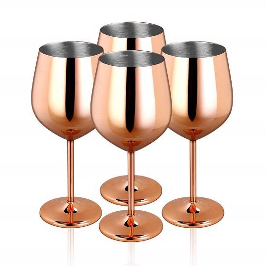 Wine Glasses Unbreakable Copper Plated Unbreakable Wine Glasses Gift For Men Women Product