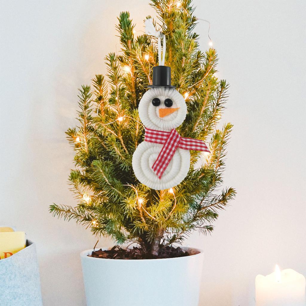 10PCS Snowman Tree Pendant Hanging Ornaments with Rope Party Home Supplies