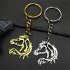 Platerowany złotem Breloczek Pusty Breloczek z Głową Konia Ozdobny Uchwyt na Klucze Pomyślności Stylowy Dodatek do Plecaka Torebki Do Samochodu