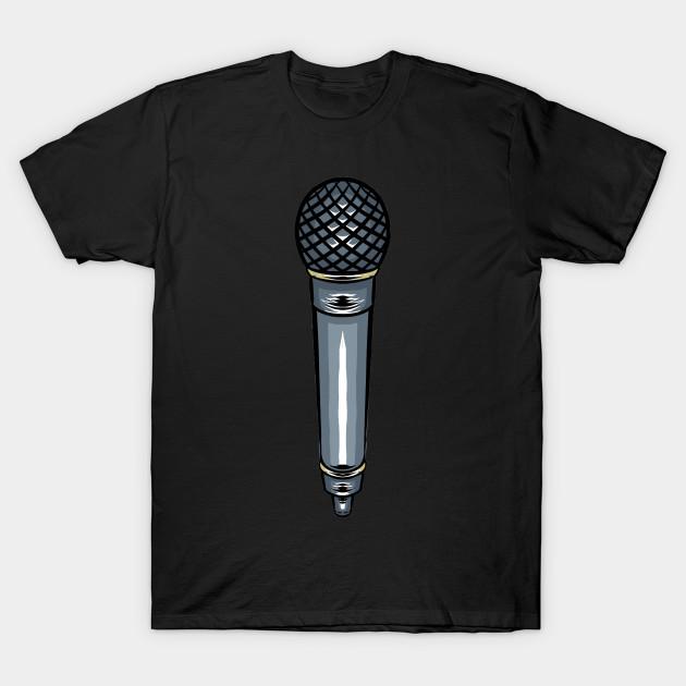 

Men Black Print T-shirt Microphone No-Cut Transfer Paper Print Cotton Tshirt S чорний