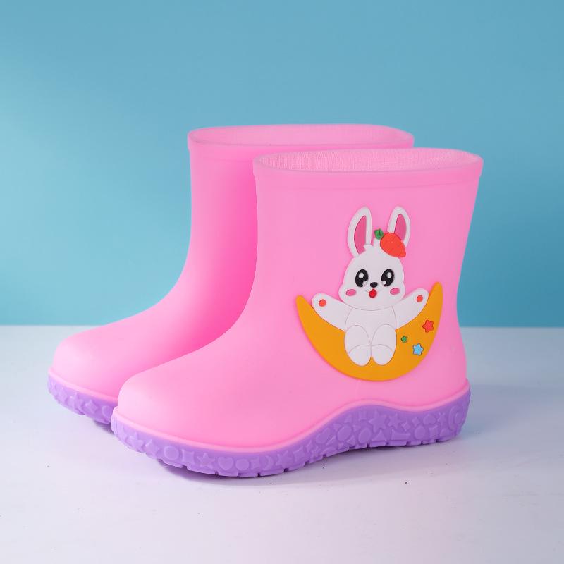 

Популярный детский нескользящий набор дождевика и резиновых сапог - Милый мультяшный дизайн для мальчиков и девочек, Водонепроницаемый и теплый. 14cm Inner Length (Fits 21-22 EU)