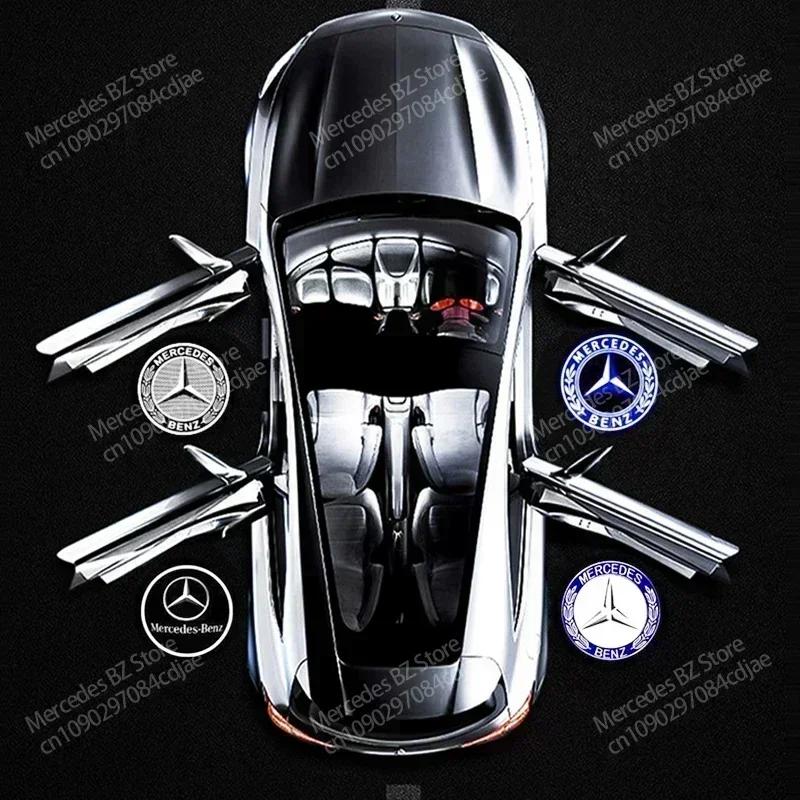 2/4P Car Door Lamp Projector Welcome Step Up Puddle Light For Mercedes Benz W166 GLE C167 B E A C Class W205 W176 W213 GLC X253 WE1