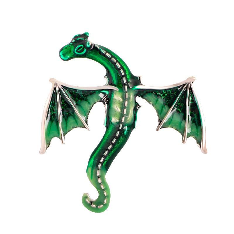 Retro Drip Oil Cartoon Dragon Brooch - Men's Suit Pin Accessory