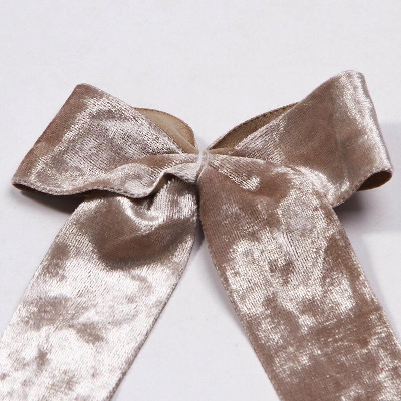 5yards 25MM 38MM Metallic Luster Velvet Stain Ribbon for Clothing Sewing DIY Hair Bows Hat Decor Craft Accessories Supply