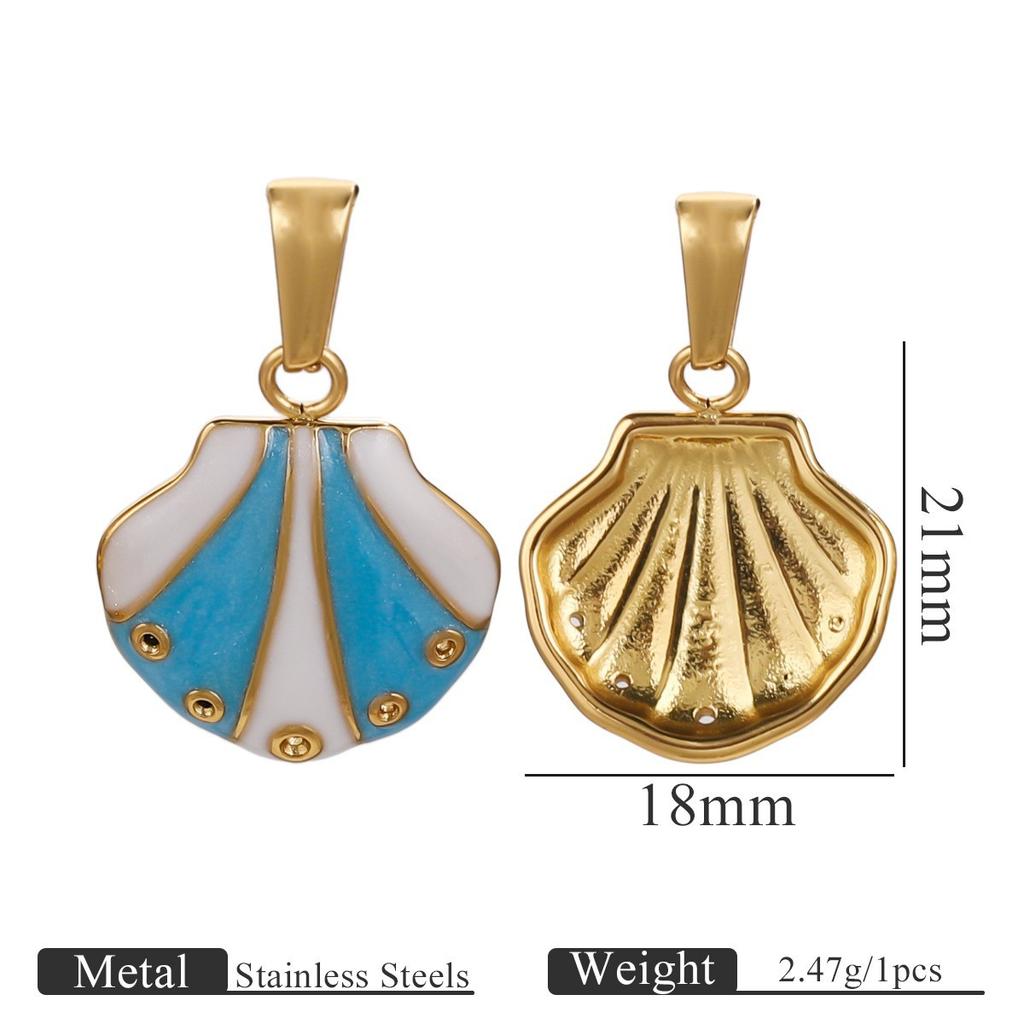 3pcs Stainless Steel Ocean Series Oil Drop Pendant DIY Handmade Jewelry Bracelet Necklace Accessories Wholesale