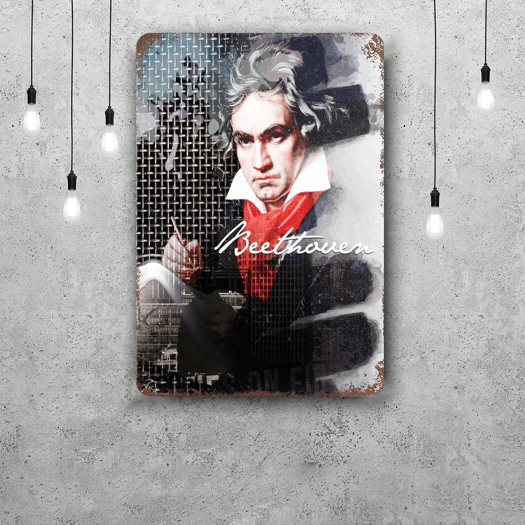 Segni Metallica Ludwig van Beethoven Decorazione Murale Segni di Latta Vintage Poster Metallica del Capitano Decorazione per Bar Pub Club Decorazione Murale
