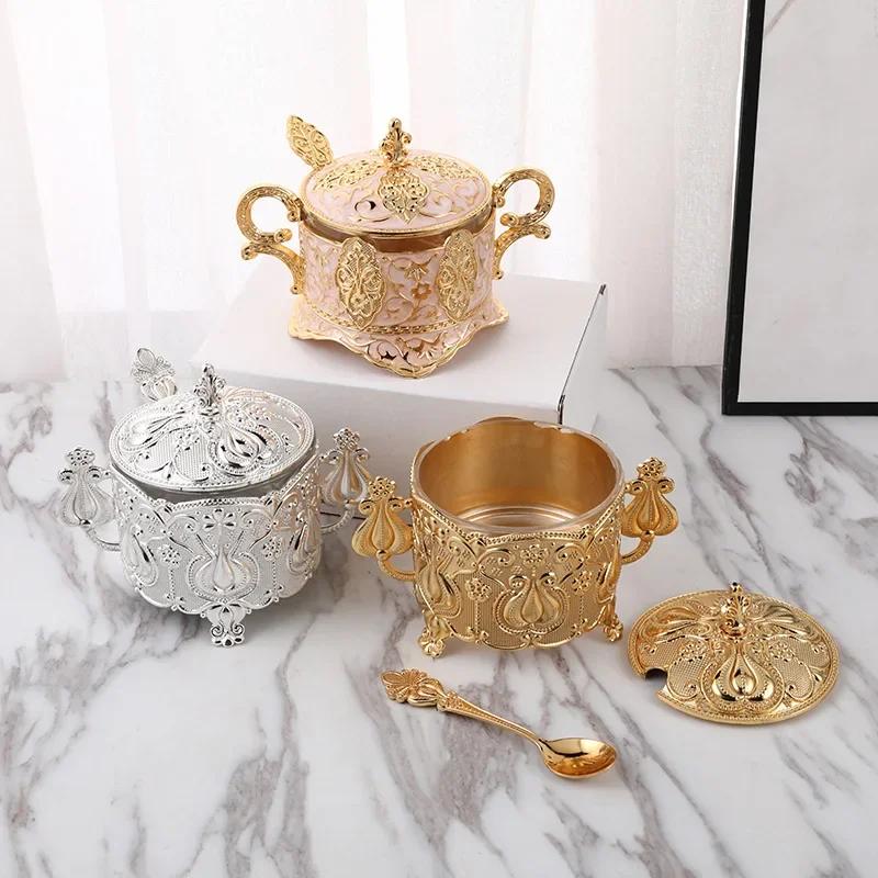 Creative Fashion Sugar Cup, Sugar Cup Spice Bottle, Restaurant Kitchen Products, Golden Peacock Pattern, Sugar Valley