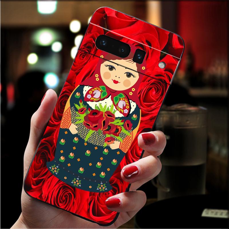Phone Case For Google Pixel 10 9 Pro XL 9A 8 7 6 Pro Pixel 8A 7A 6A Pixel 8 7 6 5 Cute Russian Dolls Pattern Matryoshka