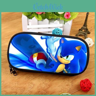 Sonic The Hedgehog Large Capacity Pencil Case With Nylon Material For School Supplies