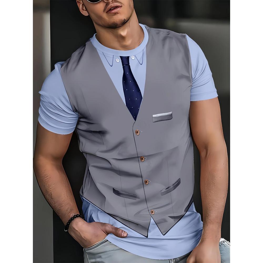 Round neck men's round neck T-shirt, men's role-playing party T-shirt