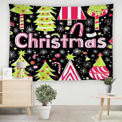 Christmas Tapestry Full of Atmosphere Made of Polyester Fiber 2D Suitable for Home Wall Decoration Bedroom Decoration