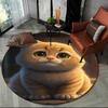 Cute Calico Cat,Persian Cat,Ragdoll Cartoon Round Carpet Rug for Living Room Bedroom Kids Decor,Pet Area Rug Non-slip Floor Mat