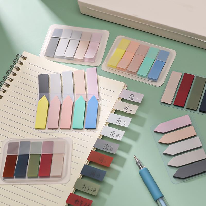 Morandi Color Index and Fluorescent Sticky Notes for Students: Highlight and Categorize with Stationery Labels