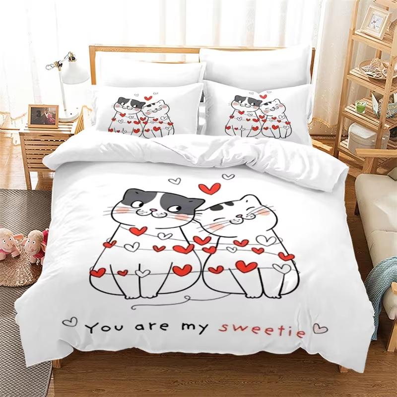 Comforter Romantic King And Queen Bedding Set Twin Full Comforter For Girls Teens Couple Lover Valentine'S Day Present