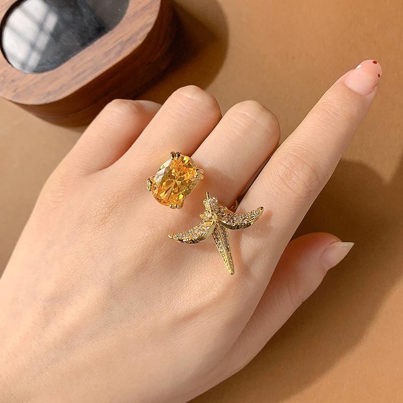 Shein Hummingbird Light Luxury Opening Adjustable Ring Female Design Versatile