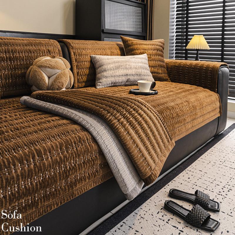 1pcs Minimalist Solid Color Sofa Cushion Durable All Season Universal Seat Cushion Thickened Wear-resistant Anti Slip Seat Towel