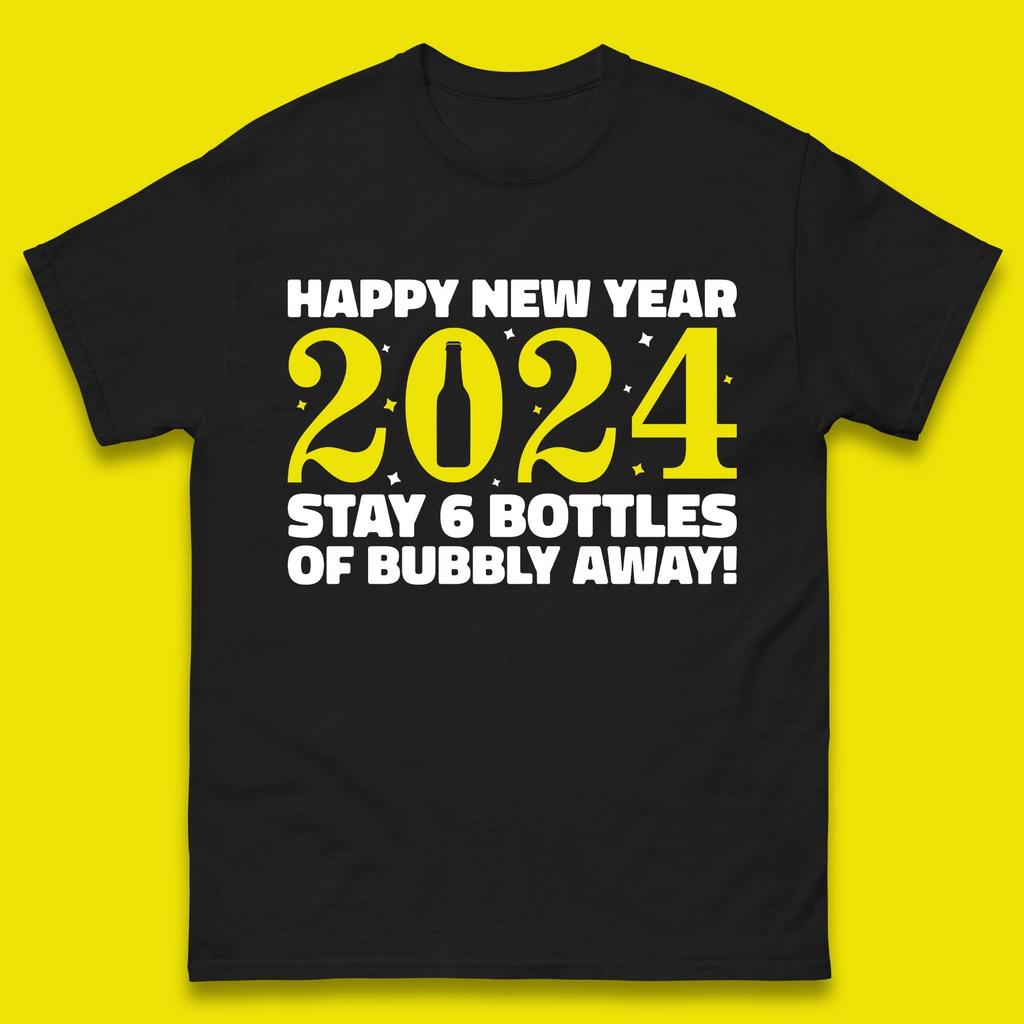 Frohes Neues Jahr 2024 Herren T-Shirt Damen Oberteile T-Shirts