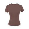 Crew Neck Short-sleeved T-shirt Women's Summer New American Spice Girl Style Basic Solid Color Slim Top