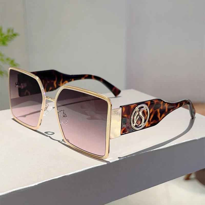 Oversized Square Sunglasses Women New In Gradient Multi-color Outdoor Shades Trendy Luxury Brand Design Sun Glasses