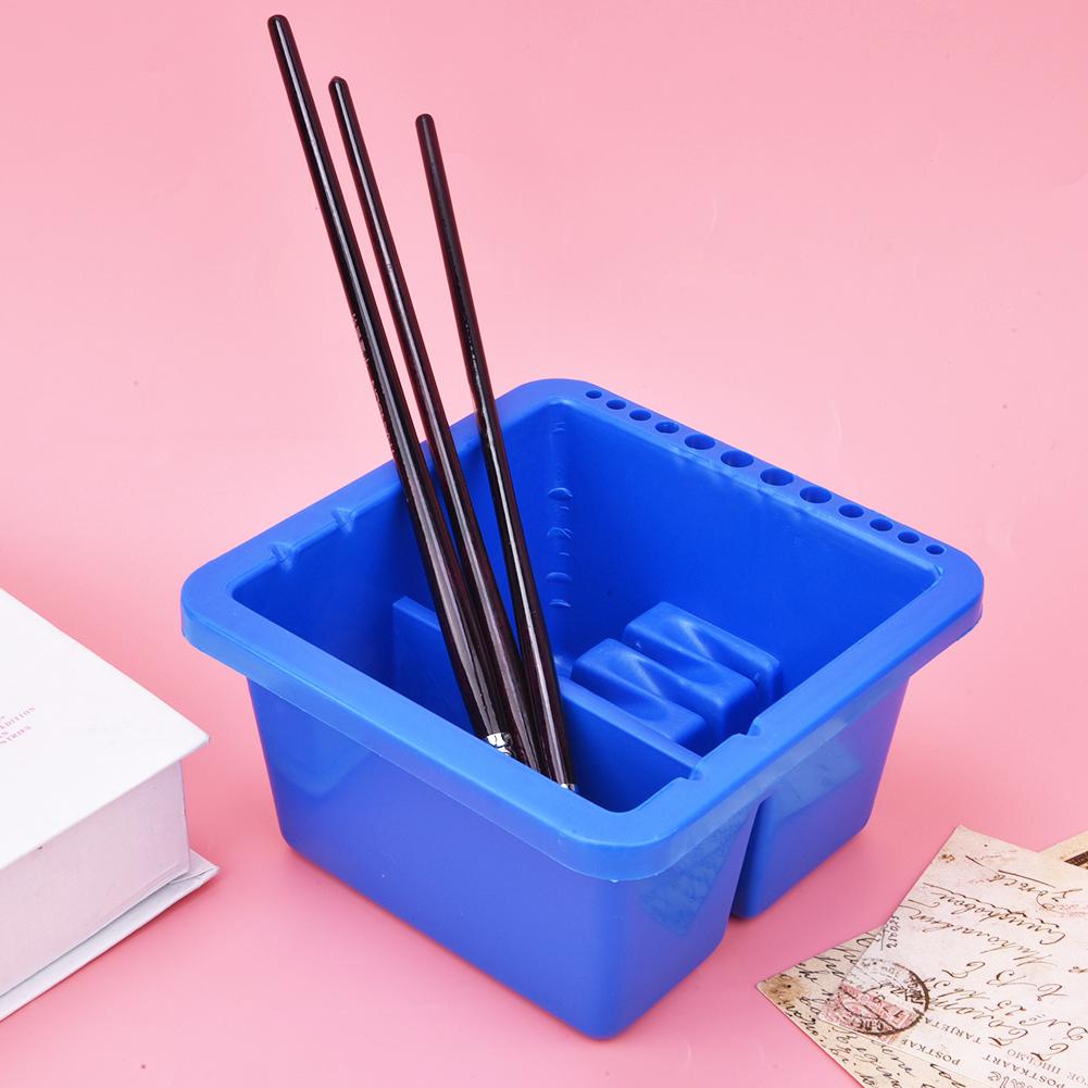 Plastic Brush Washing Bucket Multi Function Square Pen Washer Art Supplies Washing Tool Art Set